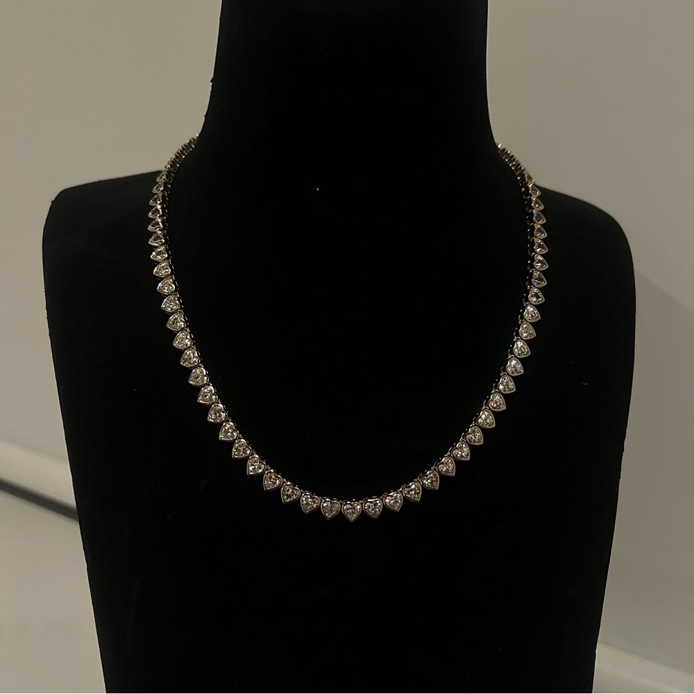 Diamonique Gold and Silver Heart Necklace